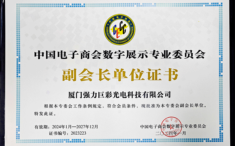 中国电子商会数字展示专委会副会长单位