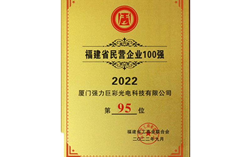 2022年福建省民营企业100强（第95位）