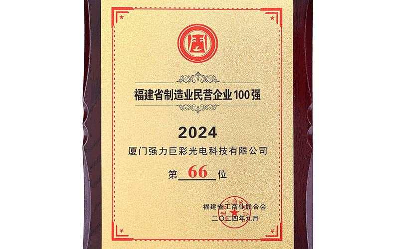 2024福建省制造业民营企业100强（第66位）