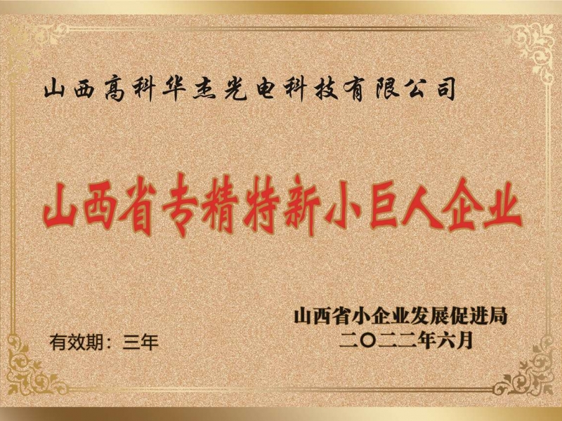 山西省专精特新小巨人企业